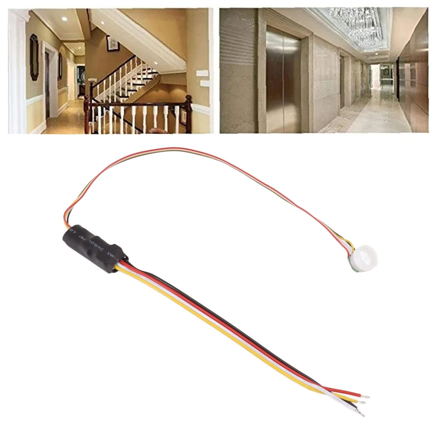 Sensor de Movimiento PIR DC5-24 V Mini Blanco Profesional para Oficina y Cocina