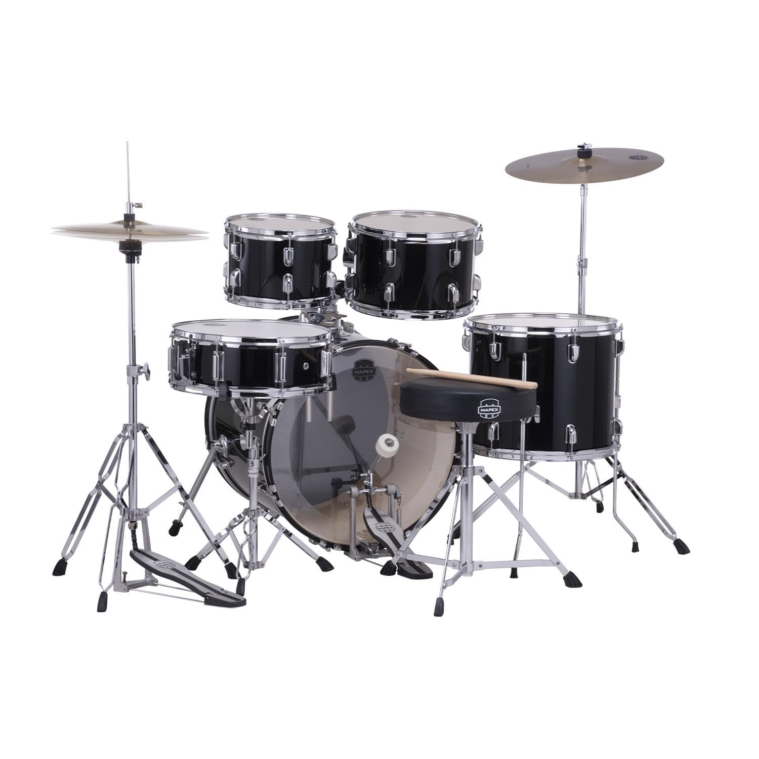 MAPEX CM5044FTC-DK-SC Batería Acústica Serie COMET de 5 Piezas Color Dark Black