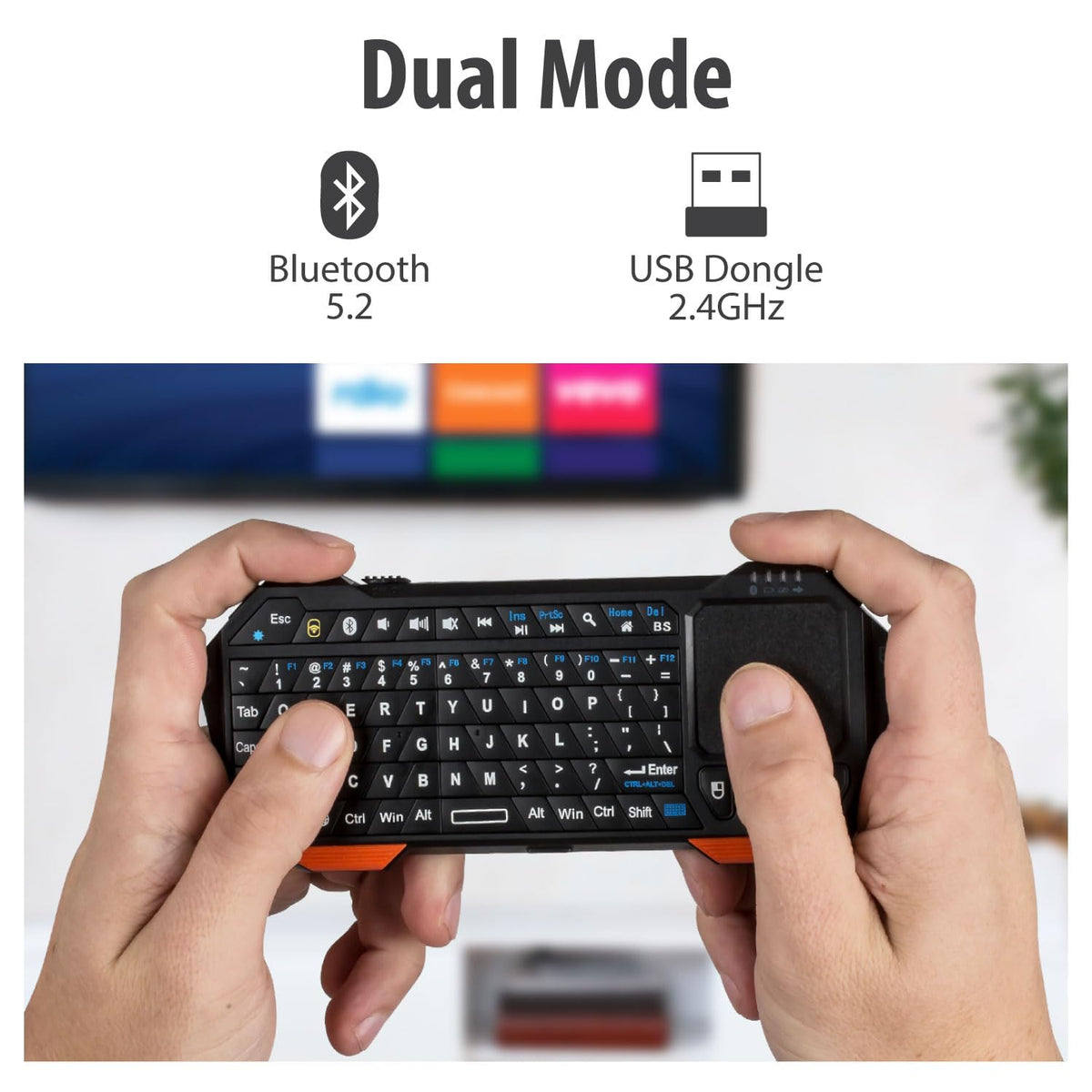 Teclado Bluetooth Inalámbrico Fosmon Negro con Touchpad Retroiluminado Portátil