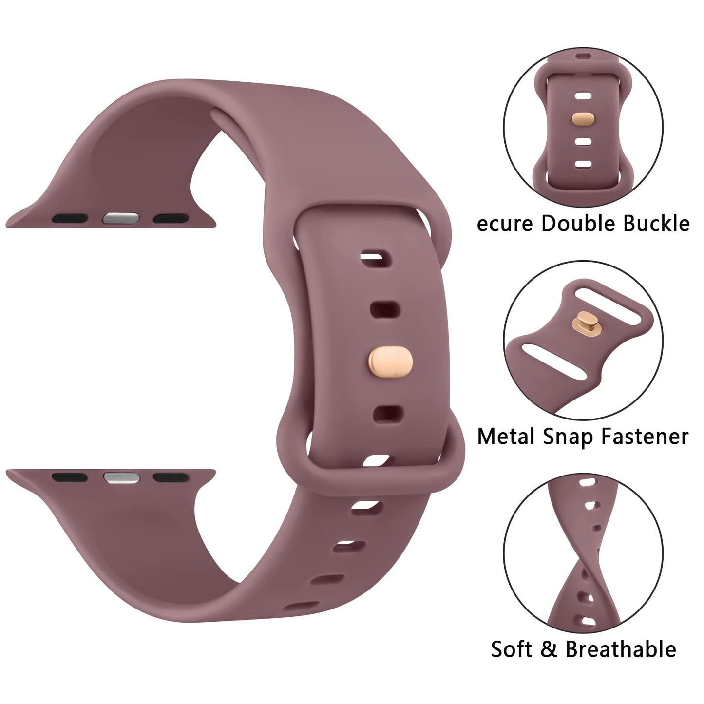 Bandas de Silicona Líquida Compatible con Apple Watch Serie 10 Multicolor, Paquete de 4 para Mujer y Hombre