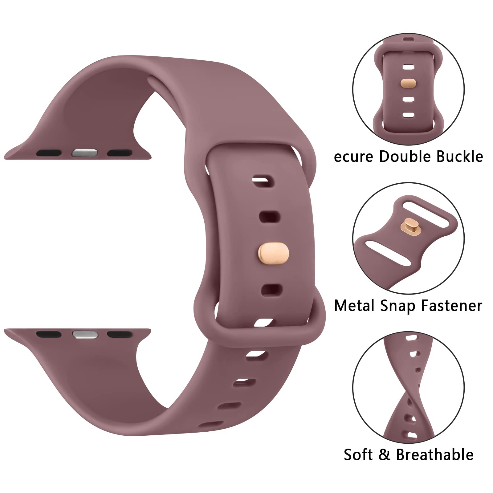 Bandas de Silicona Líquida Compatible con Apple Watch Serie 10 Multicolor, Paquete de 4 para Mujer y Hombre