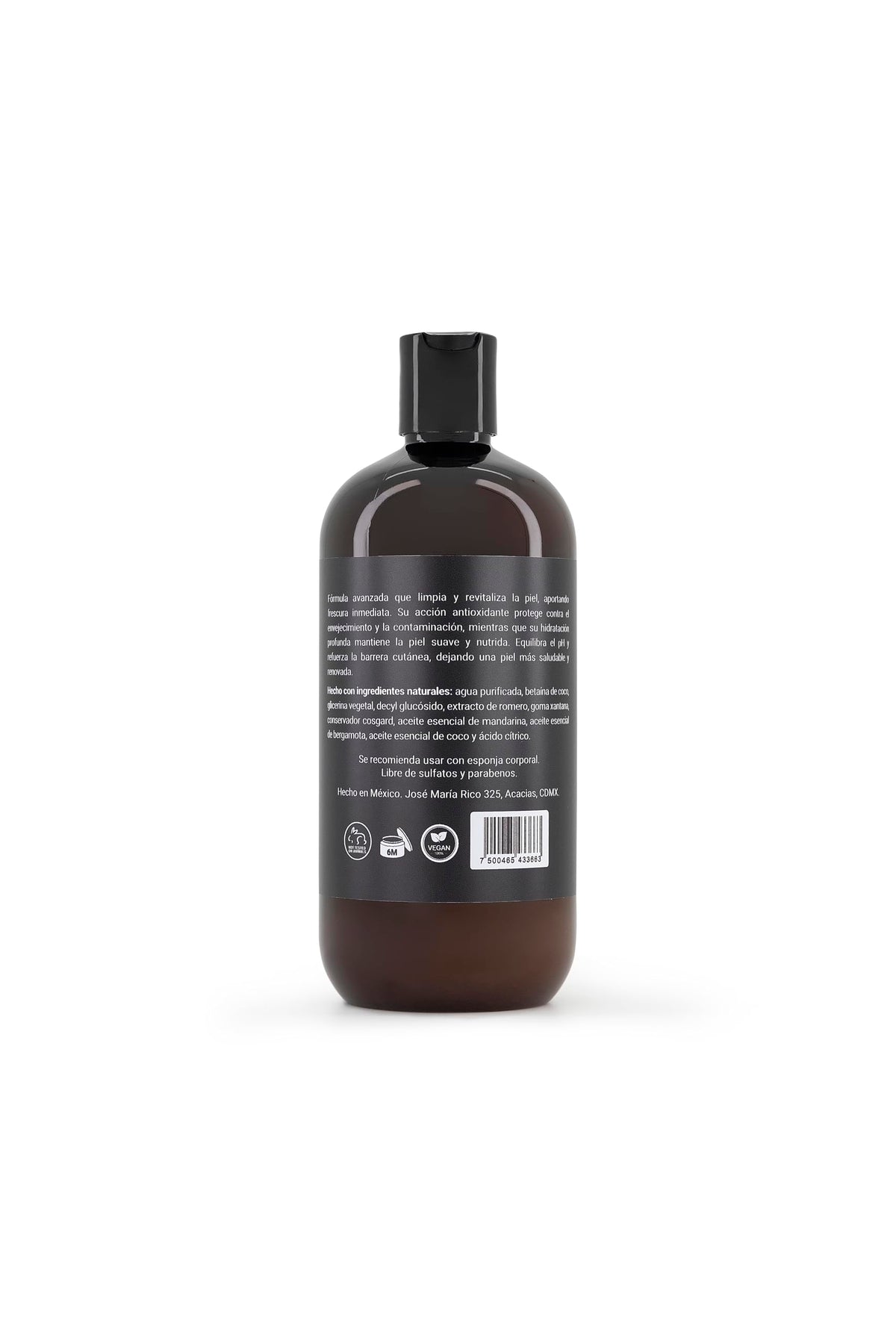 noryn Body Wash para Hombres 480 ml. Fórmula natural con mandarina y bergamota. Limpia, humecta y revitaliza la piel, aportando frescura inmediata.