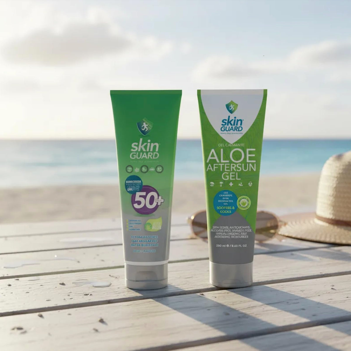 Protector Solar Corporal Fps 50+ 250 ml con Aloe Vera Waterproof Sin Parabenos (Grande, 250 ml)