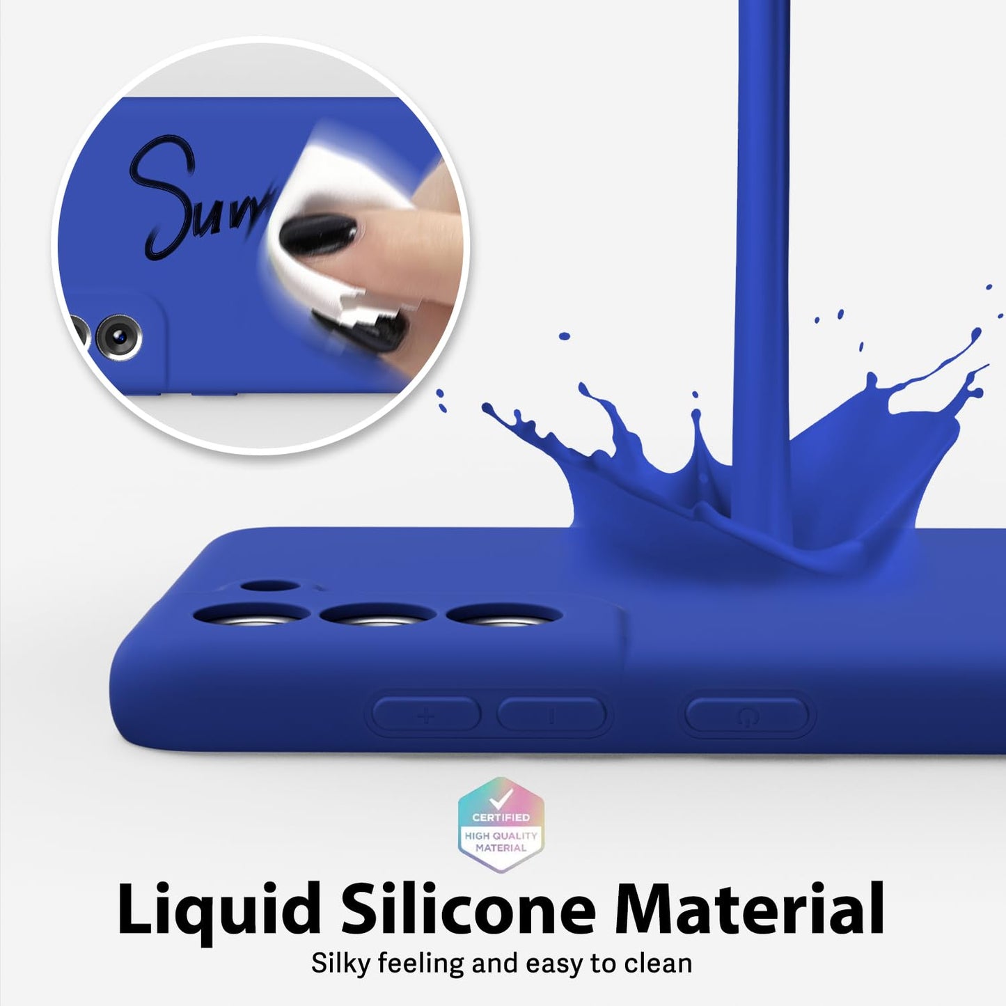oakxco - Funda de silicona líquida para Samsung Galaxy S21 FE 5G, bonita funda delgada de goma suave TPU lisa de gel para mujeres y niñas, diseño estético, sólido mate protector y a prueba de golpes,