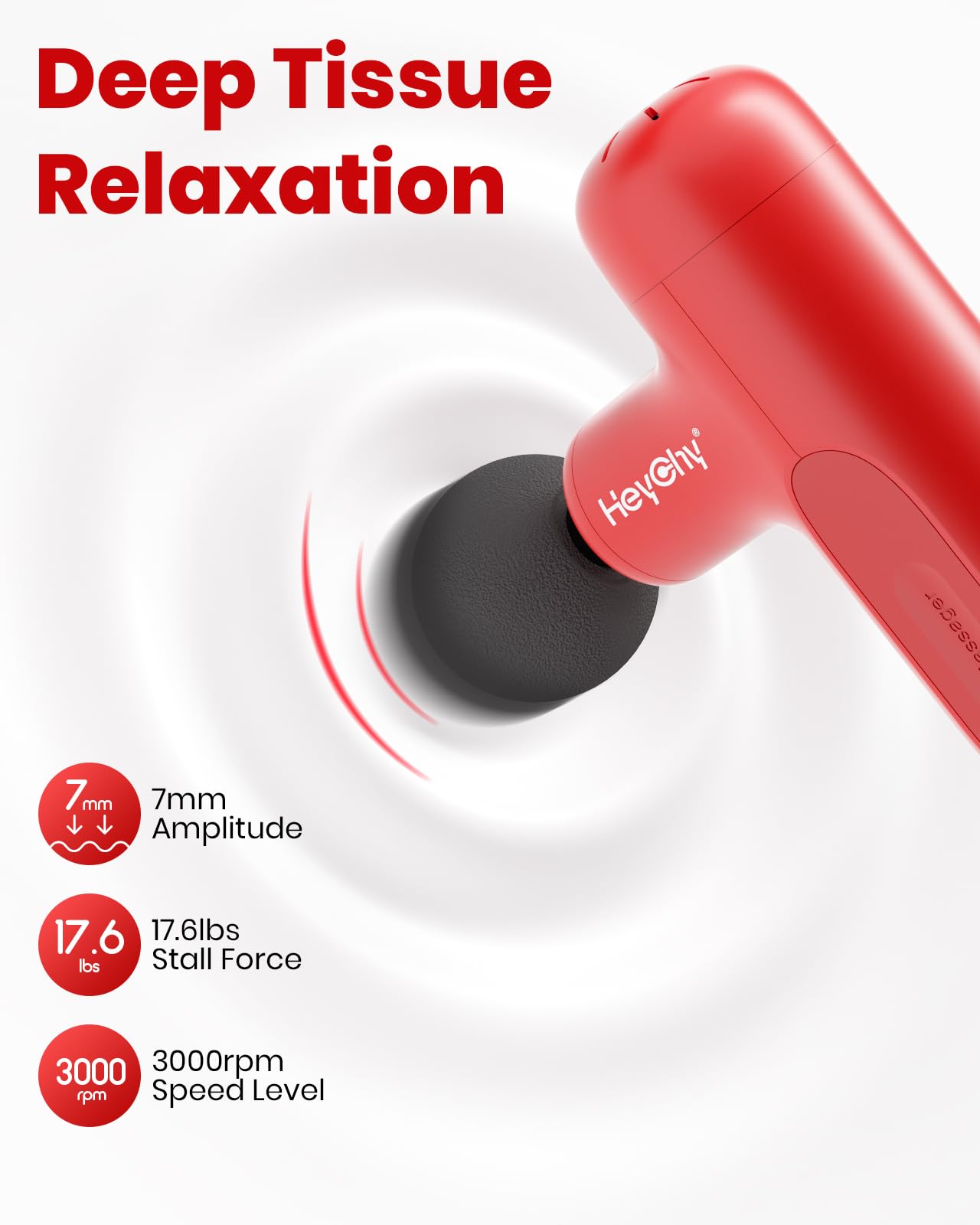 HEYCHY - Mini pistola de masaje, masajeador portátil de mano para aliviar el dolor de viaje pequeño, recuperación de cuerpo completo y alivio para exteriores, carga USB, 5 velocidades, regalos para