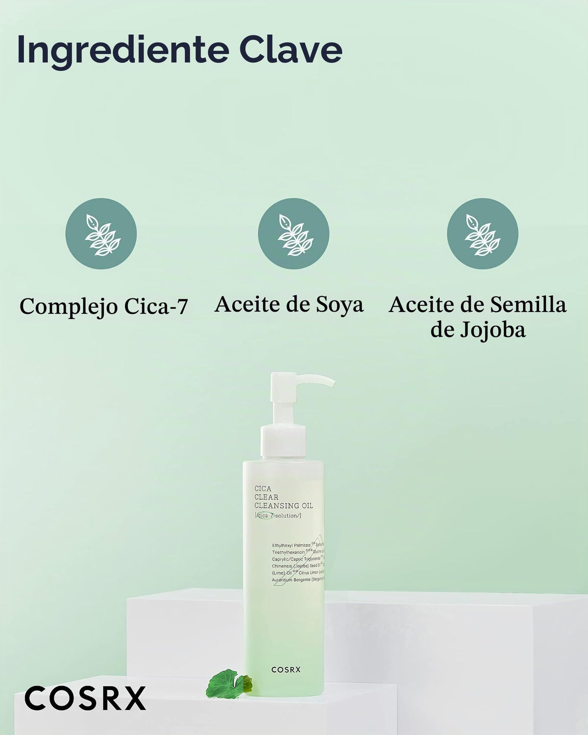 COSRX Óleo de limpeza Pure Fit Cica, 6,76 fl. oz/200 ml | Centela purificadora de óleo leve para pele sensível | Complexo CICA-7, óleo de semente de jojoba