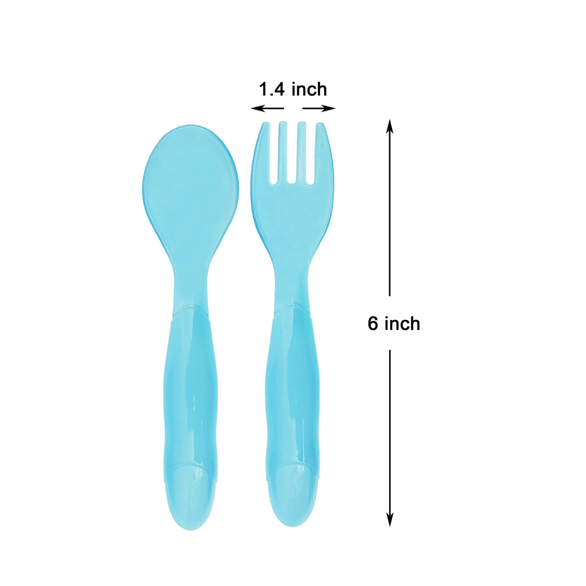 Youngever Juego De 9 Colores Arcoíris De 18 Utensilios De Plástico Para Niños, Tenedores Y Cucharas, Tamaño Grande, Apto Para Lavaplatos