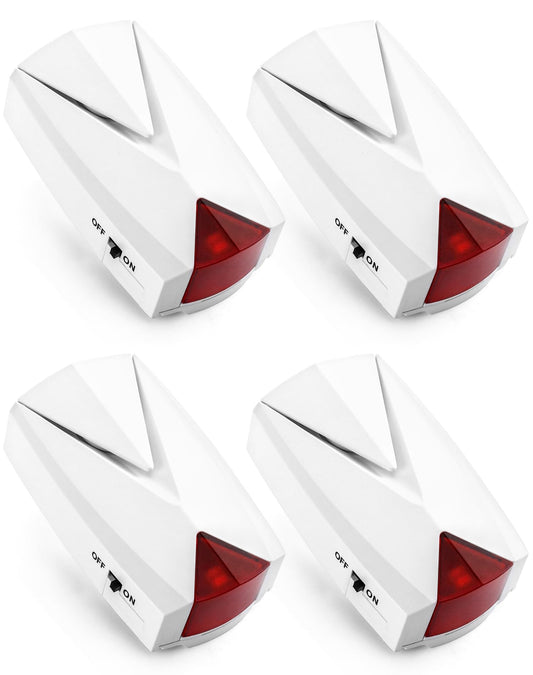 Alarma de Corte de Energía QWORK Blanca con Sirena Potente y Luz LED 4 Pack