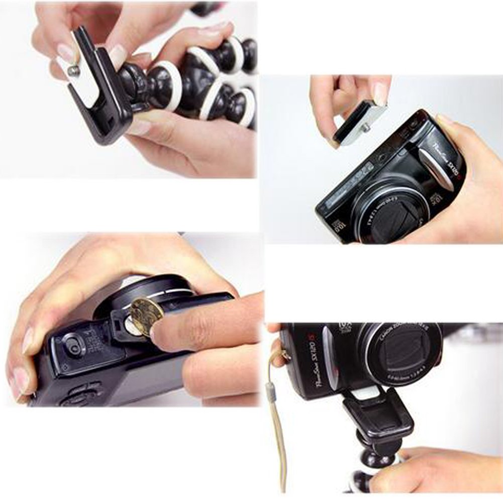 Trípode Pulpo Walway Negro Soporte Flexible con Placa de Liberación Rápida