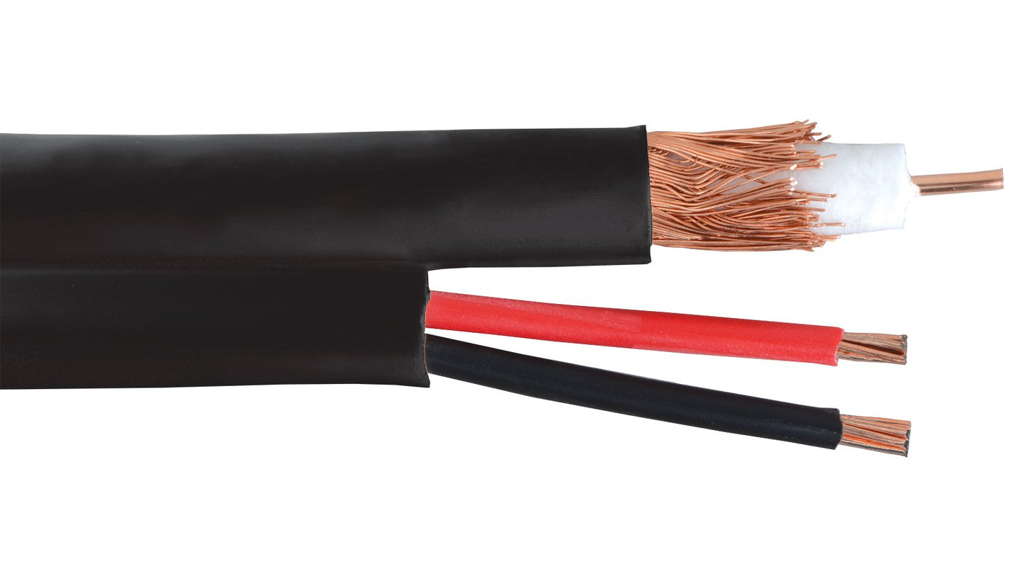 Five Star Cable RG59 UL Listed Siamese 1000 ft. Coaxial CCTV Cable - Combo 20 AWG RG59 + 18/2 18AWG Power