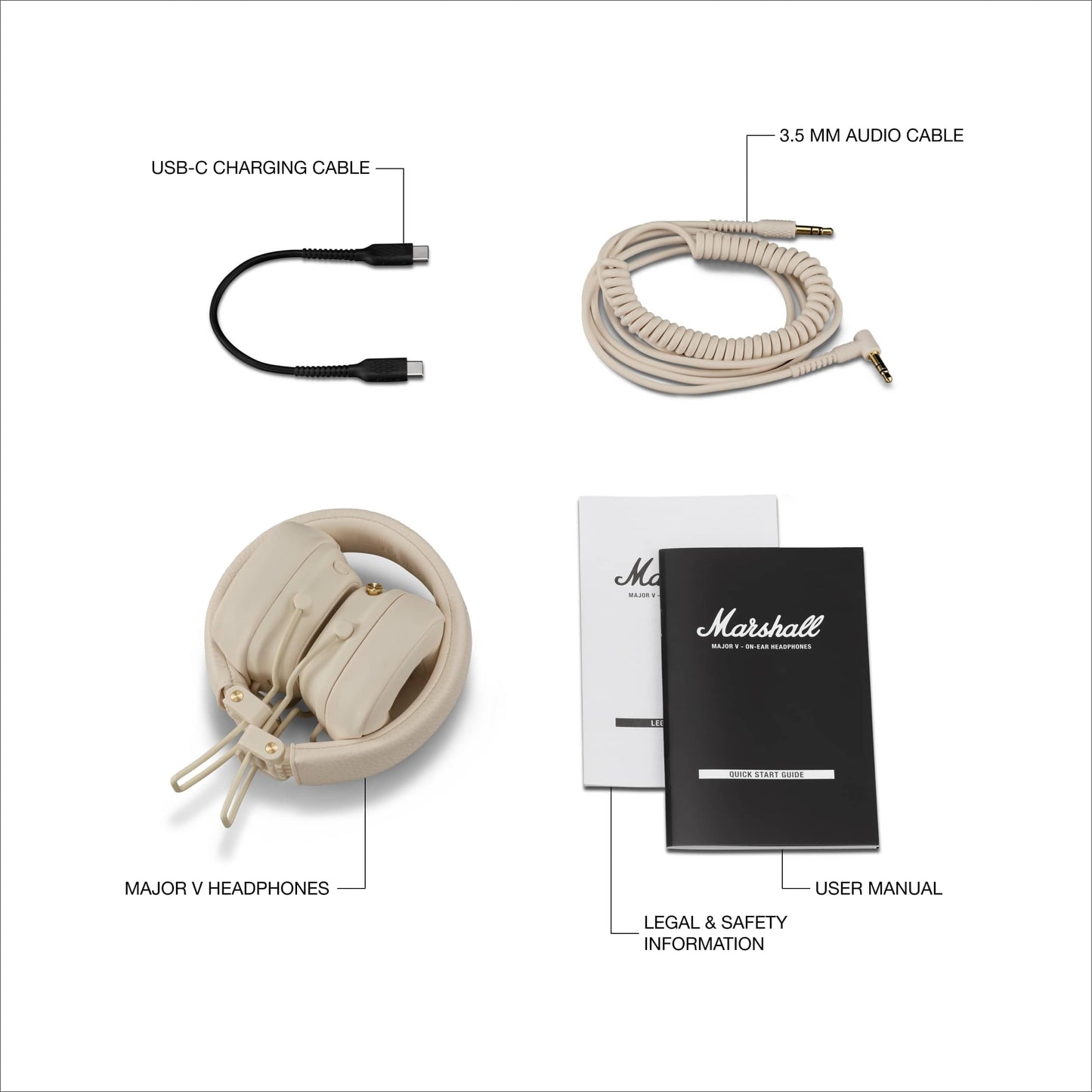 Audífonos Inalámbricos Bluetooth Marshall Major V Blanco