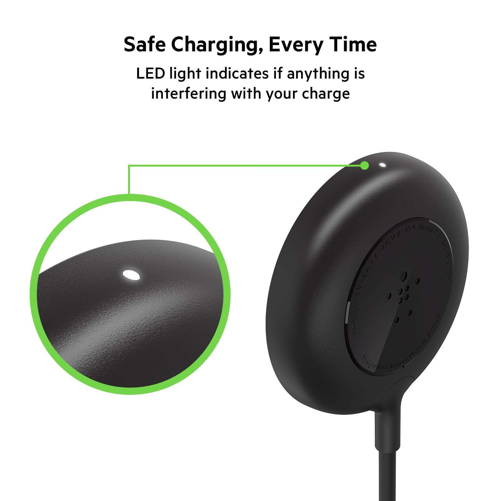 Belkin WIA005btBK BOOST CHARGE Base de Carga Magnética Portátil de 7.5W, Negro