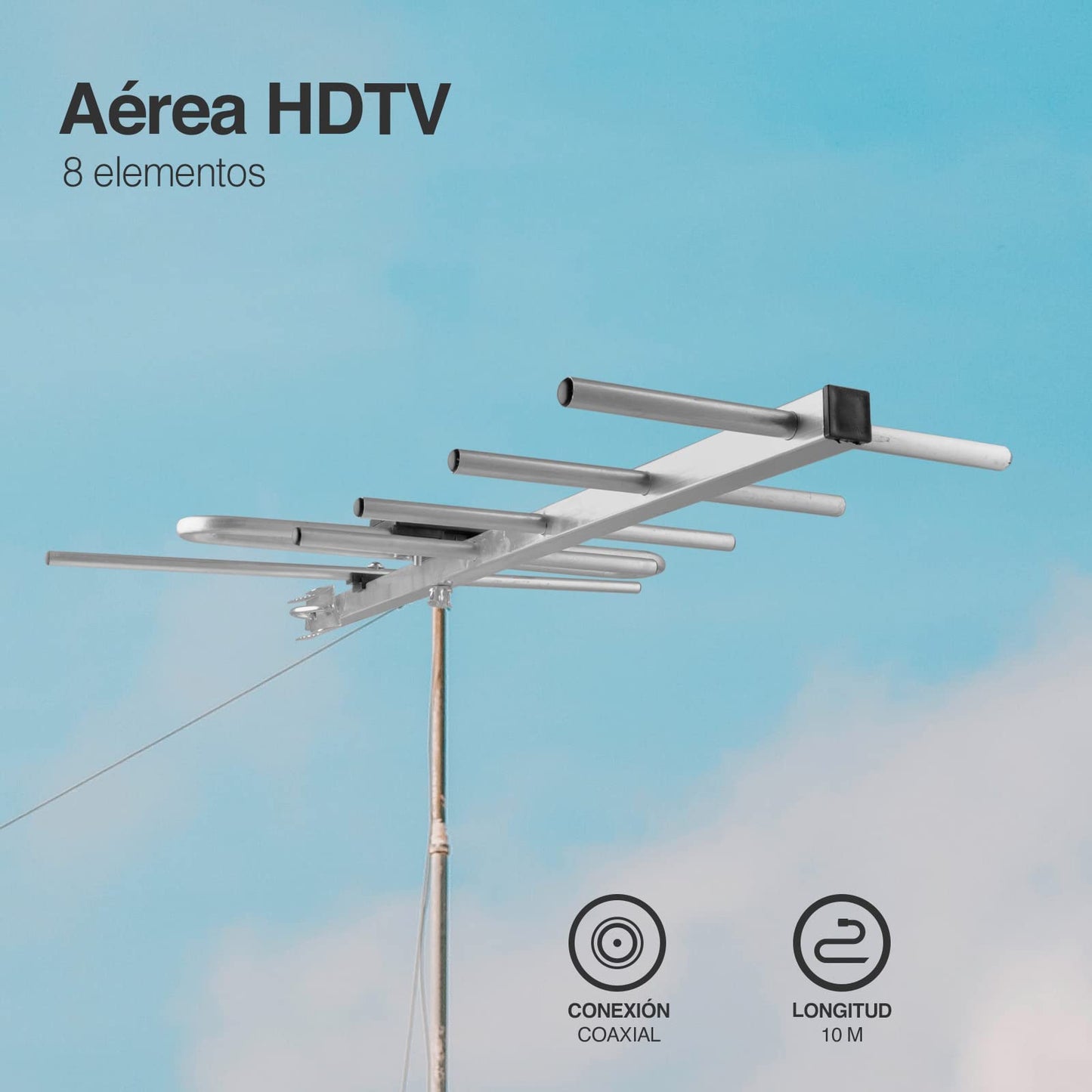 Antena Aérea Mitzu HDTV De 8 Elementos mhd-9508
