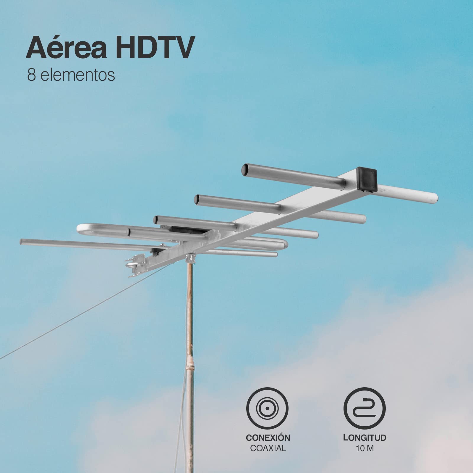 Antena Aérea Mitzu HDTV De 8 Elementos mhd-9508