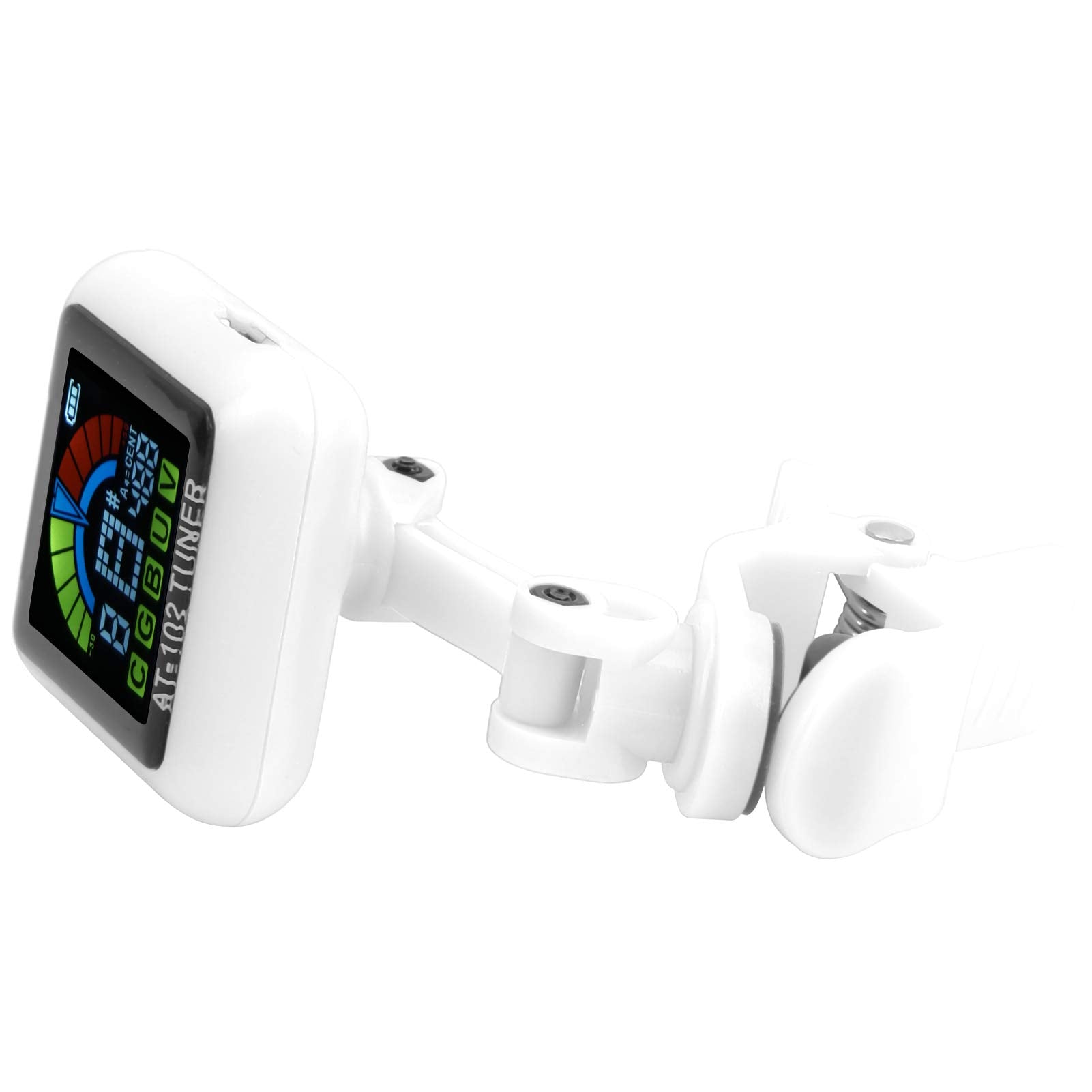 Vbest life Afinador de Clip para Guitarra arom¨¢Tica Afinador de Clip para Viol¨ªn y Ukelele Recargable por USB Bater¨ªa incorporada AT ? 102(Blanco)
