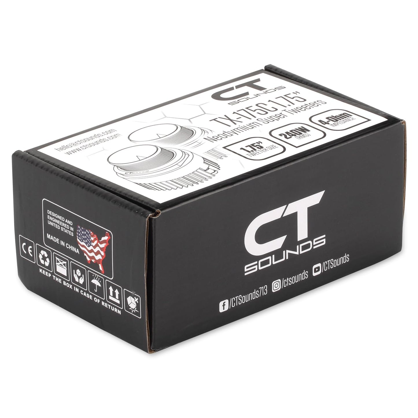 CT Sounds TX-175C - Super Tweeters de neodimio de 1.75 pulgadas, 480 vatios, par