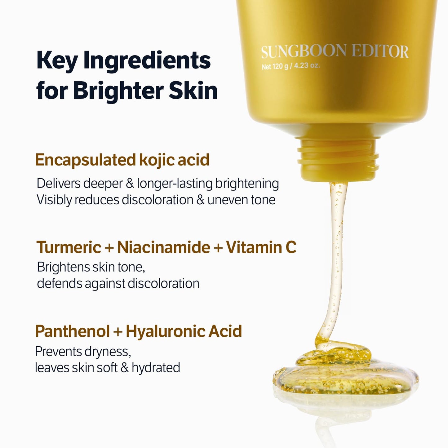 Limpiador en Gel Kojic Acid Niacinamide Radiance Soothing de Sungboon Ed itor de 120g