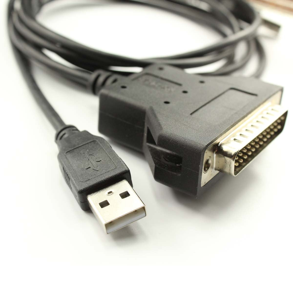 Cable Serial USB RS232 silabs CP2102 Negro 180CM Adaptador a DB25 para Impresora de Código de Barras Escáner