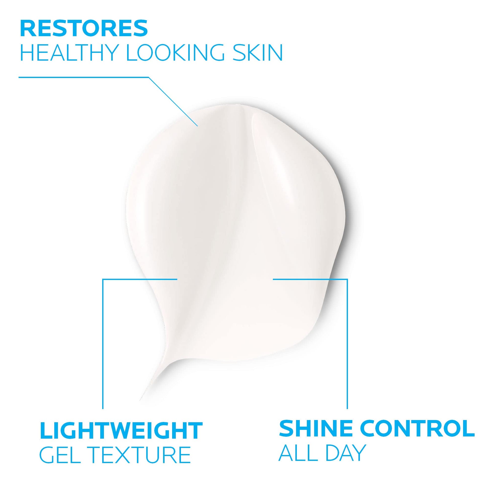 La Roche-Posay - Crema hidratante facial mate de doble reparación Toleriane, humectante en gel diario para controlar la piel grasa con niacinamida, sin aceite