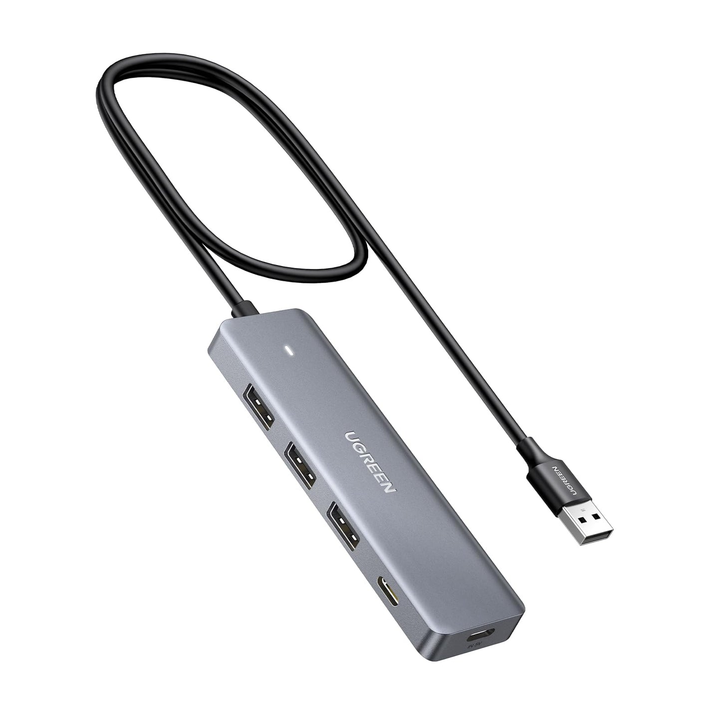 Hub USB 3.0 UGREEN Gris 5 en 1 con Carga PD para PC y Consolas