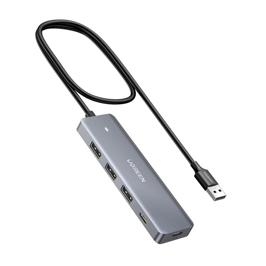 Hub USB 3.0 UGREEN Gris 5 en 1 con Carga PD para PC y Consolas