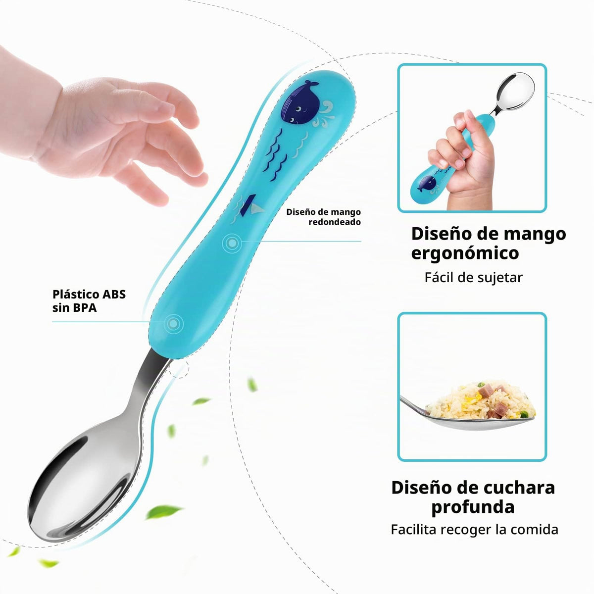 Lehoo Castle - Utensilios para niños pequeños, juego de cubiertos para