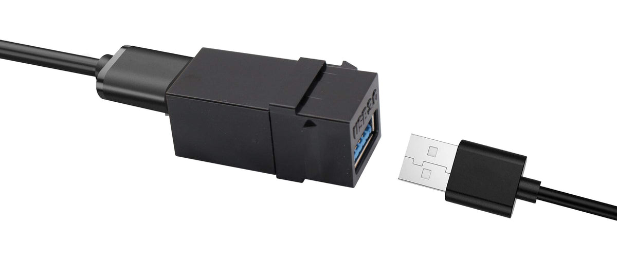 Adaptador USB Keystone AAOTOKK Negro USB 3.0 Hembra a Hembra 2 Unidades