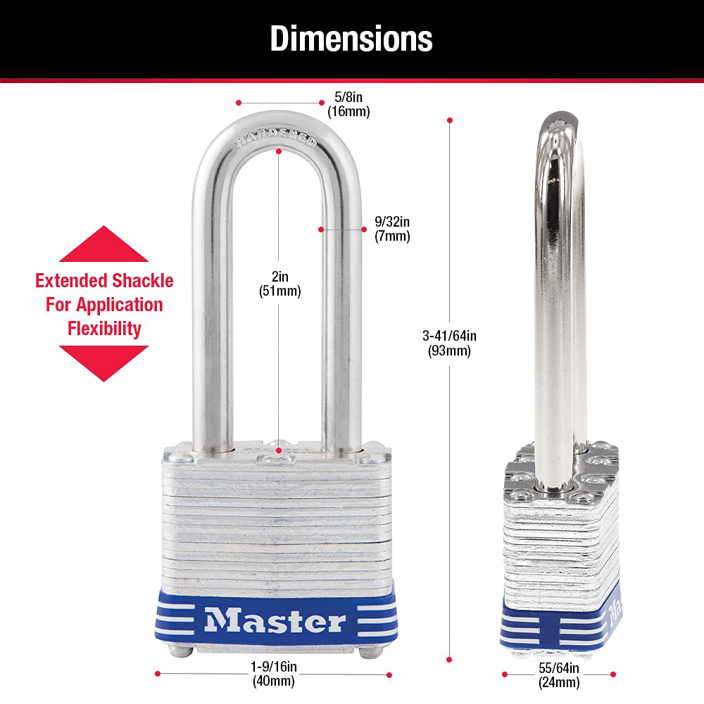Candado Master Lock acero laminado 1-9/16 pulgadas ancho 3DLH