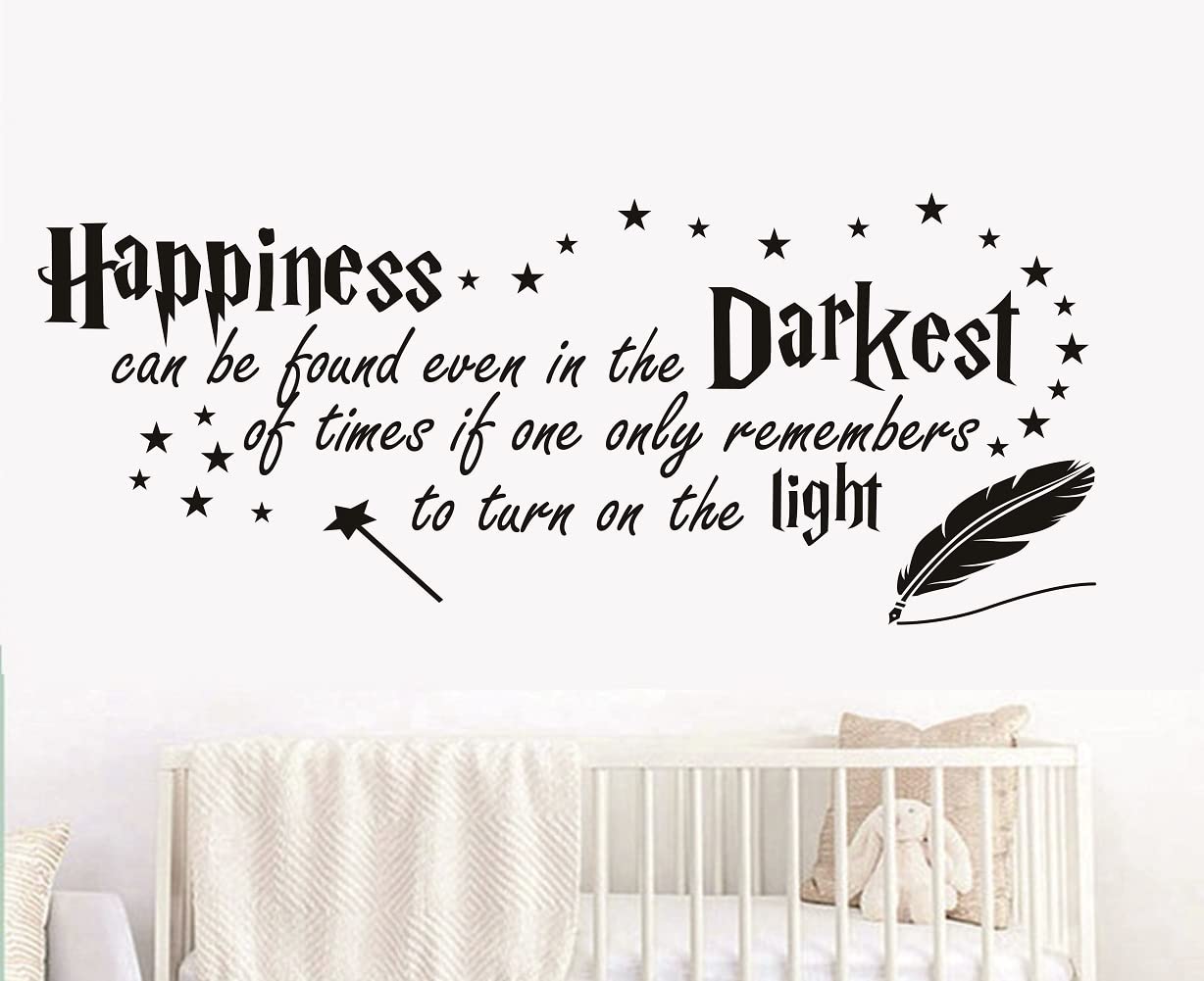 Quote Happiness can be Found Even in The Darkest Wall Calcomanía decorativa para habitación de los niños