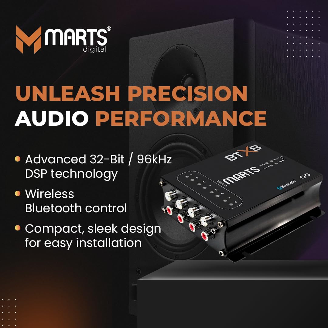 Salida de 8 canales 32 bits 96 KHz Bluetooth Marts Digital DSP / BTX8-DSP