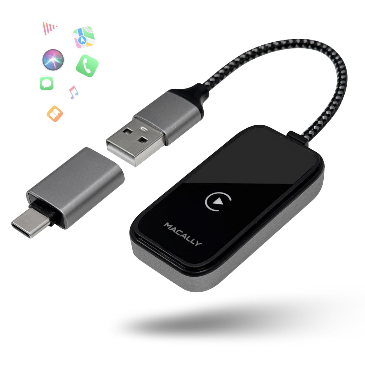 Adaptador Inalámbrico Apple CarPlay iPhone USB C y A para Coches 2017 o Más Nuevos