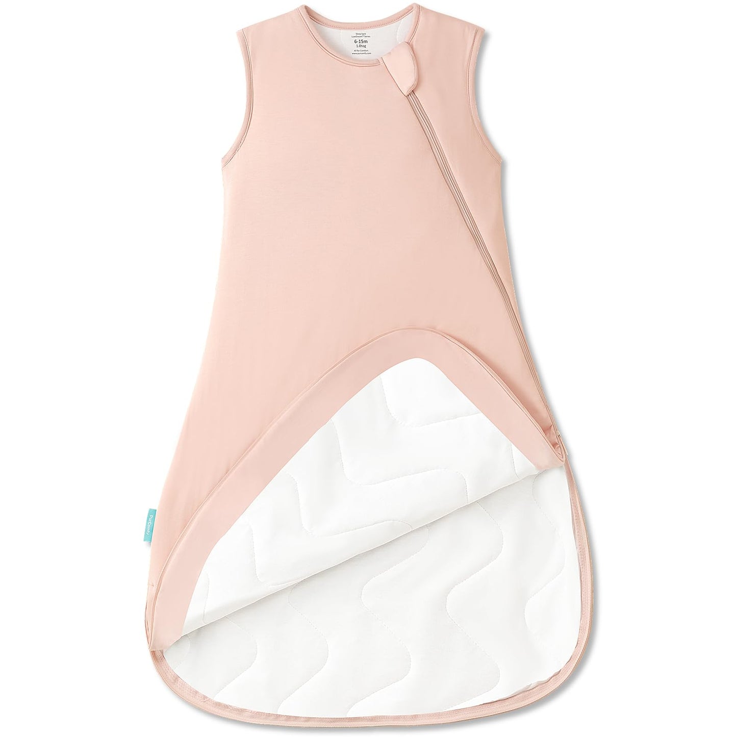 PurComfy Saco de Dormir Supersuave 1.0 TOG, Saco de Dormir Premium de Viscosa de Bambú para Bebé, Saco de Dormir con Cremallera Segura de 2 Vías 0-3 Meses (Rosado)