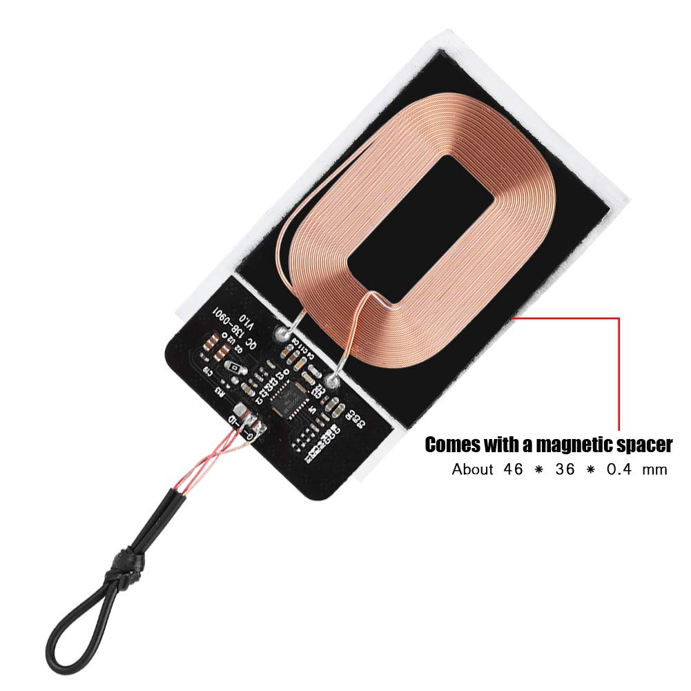 Módulo de Receptor de Carga Inalámbrico ASHATA Negro Ultra Delgado Plug and Play