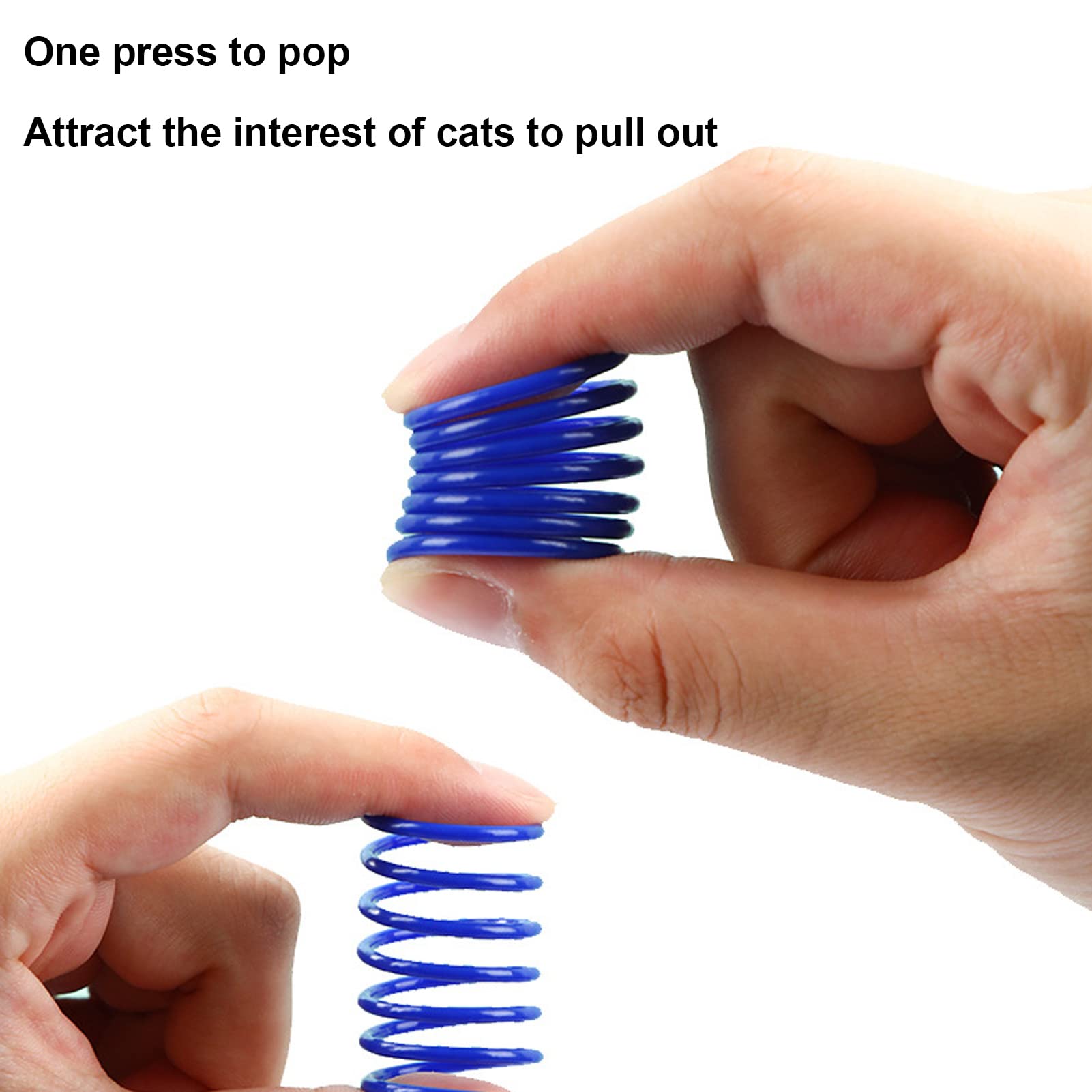 Cyrank 40 Piezas de Juguete para Gatos con Resorte, Gato en Espiral con Resorte, Juguete Creativo de plástico Estirable para Mascotas, Juguete para Golpear, morder, Cazar Juguetes para Gatitos