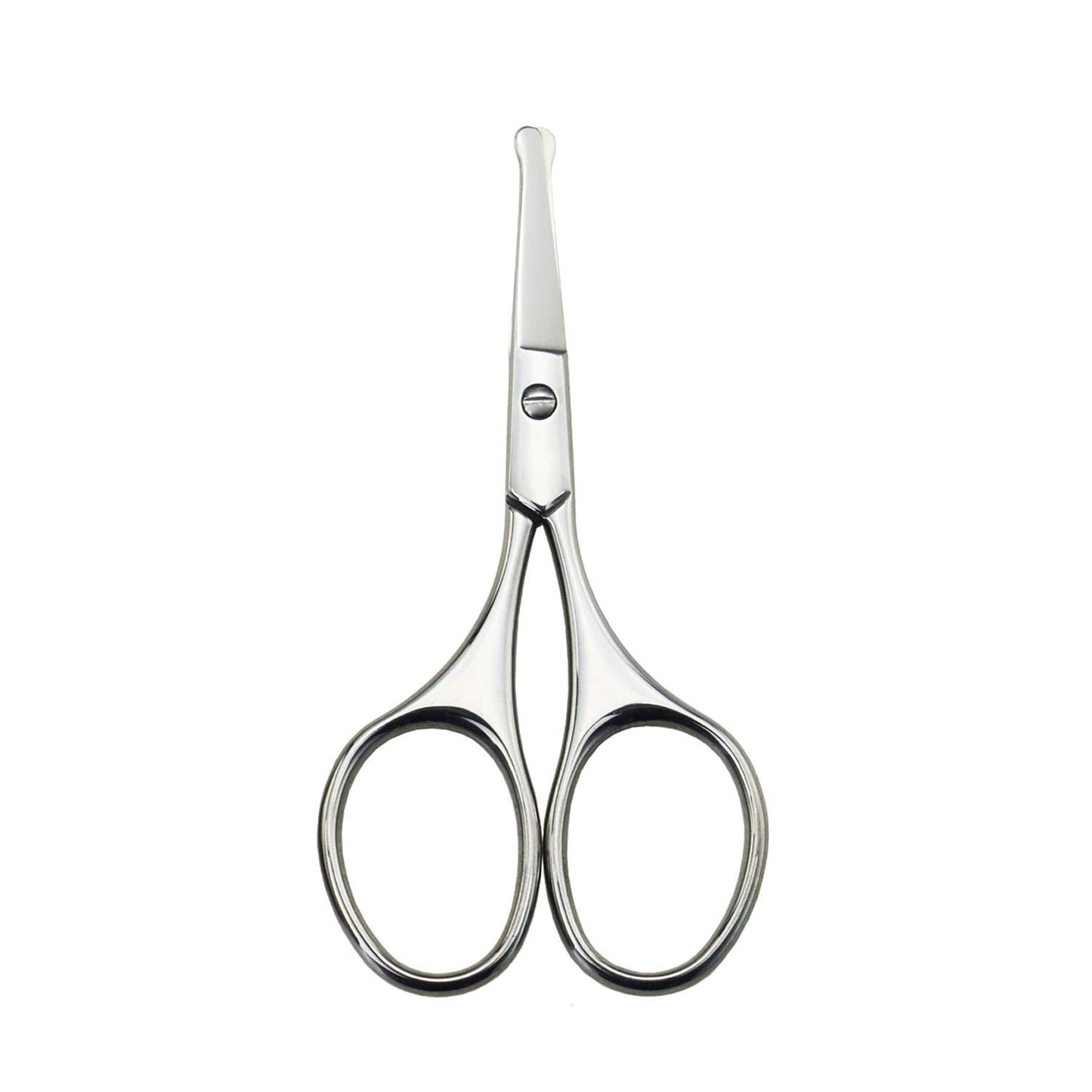 Motanar - Tijeras de punta redonda para orejas de cejas, barba, bigote y barba, multiusos, redondas, para cuidado del cabello, para hombres, mujeres y bebés (cabeza de seguridad plateada)