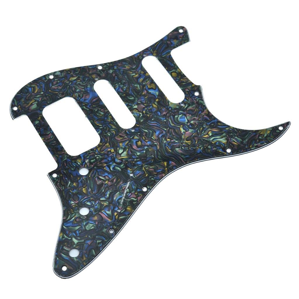 Dopro Golpeador de guitarra Strat HSS de 11 agujeros, 3 puntadas, Humbucking para American FD Stratocaster Perla de abulón