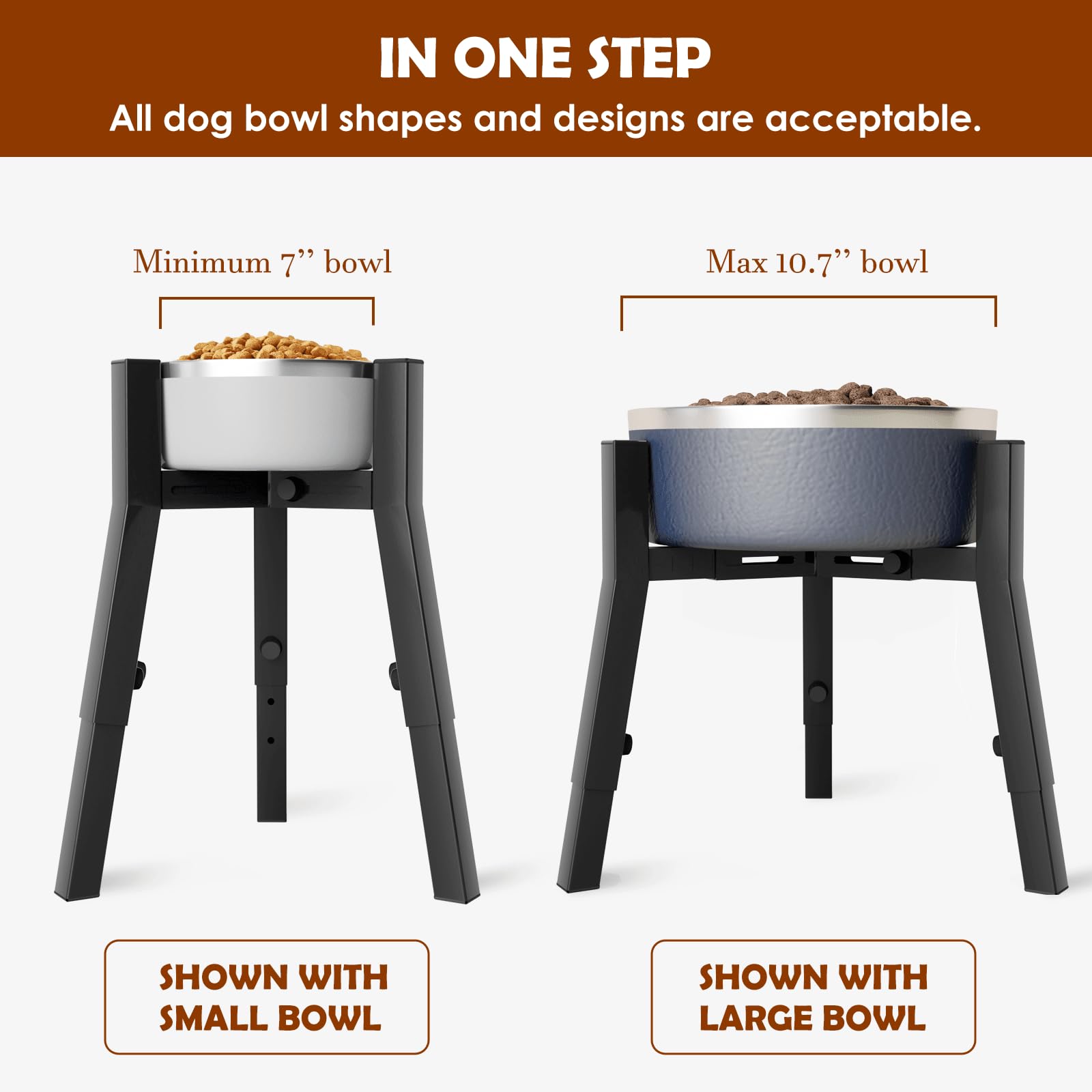 Soporte para Cuencos TIDANT Negro Ajustable para Perros Grandes