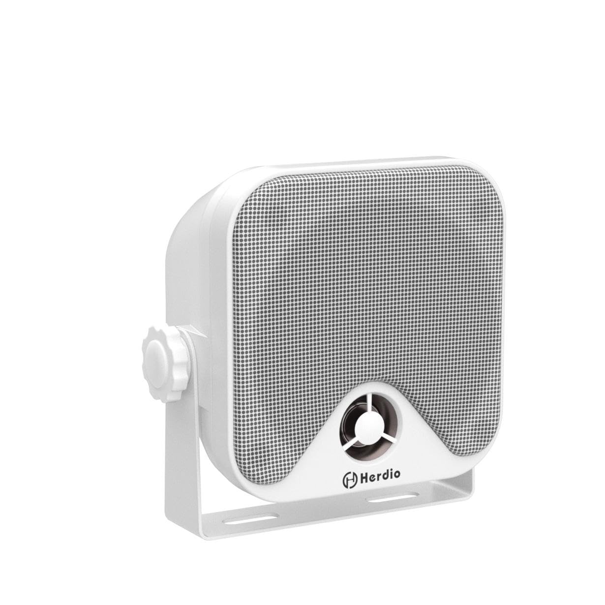 Herdio 4 inch Marine Box Bluetooth Speakers -Compact Waterproof Audio Stereo Sound System with 100 Watt Power for Boat Golf cart Jeep ATV UTV Truck Heavy Duty Powersports Vehicles Courtyard (White)