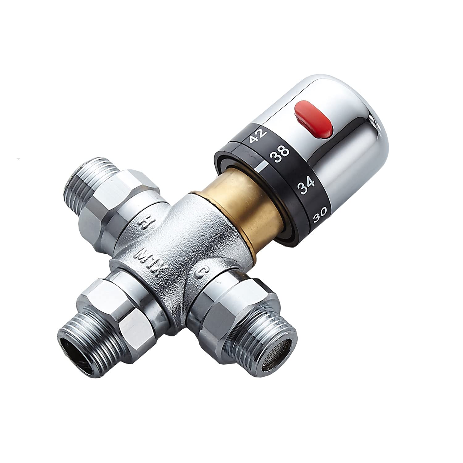 Válvula Mezcladora Termostática con Rosca G1/2 para Control de Temperatura de Ducha