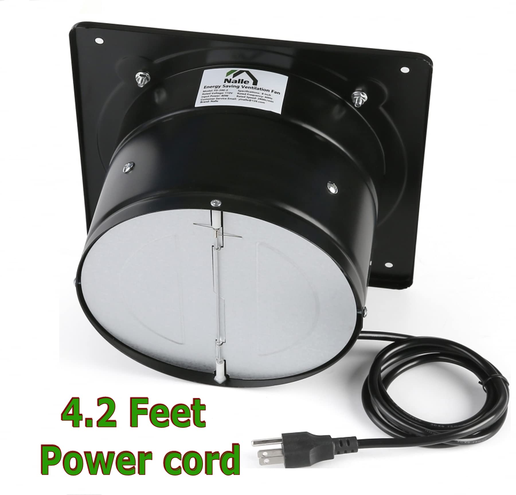 Ventilador de Escape Nalle 8 Pulgadas 500 CFM para Cocina y Baño