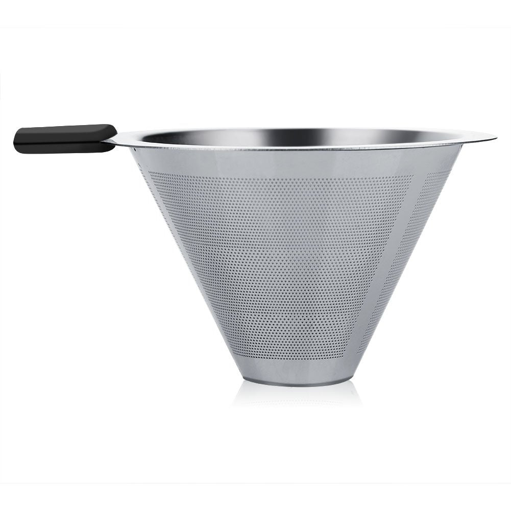 Taza Cafetera de Goteo Manual de Vidrio con Filtro Acero Inoxidable Resistente al Calor