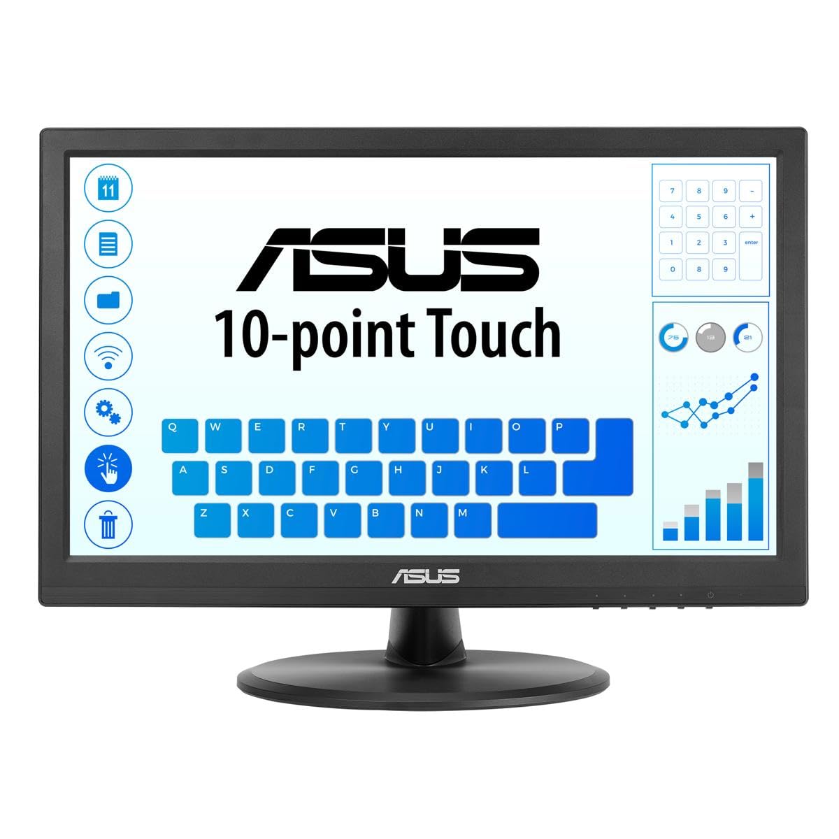 Asus Monitor táctil VT168HR, 15.6 pulgadas, 1366 x 768, táctil de 10 puntos, HDMI, sin parpadeo, Low Blue Light, montaje en pared, tecnología Eye Care