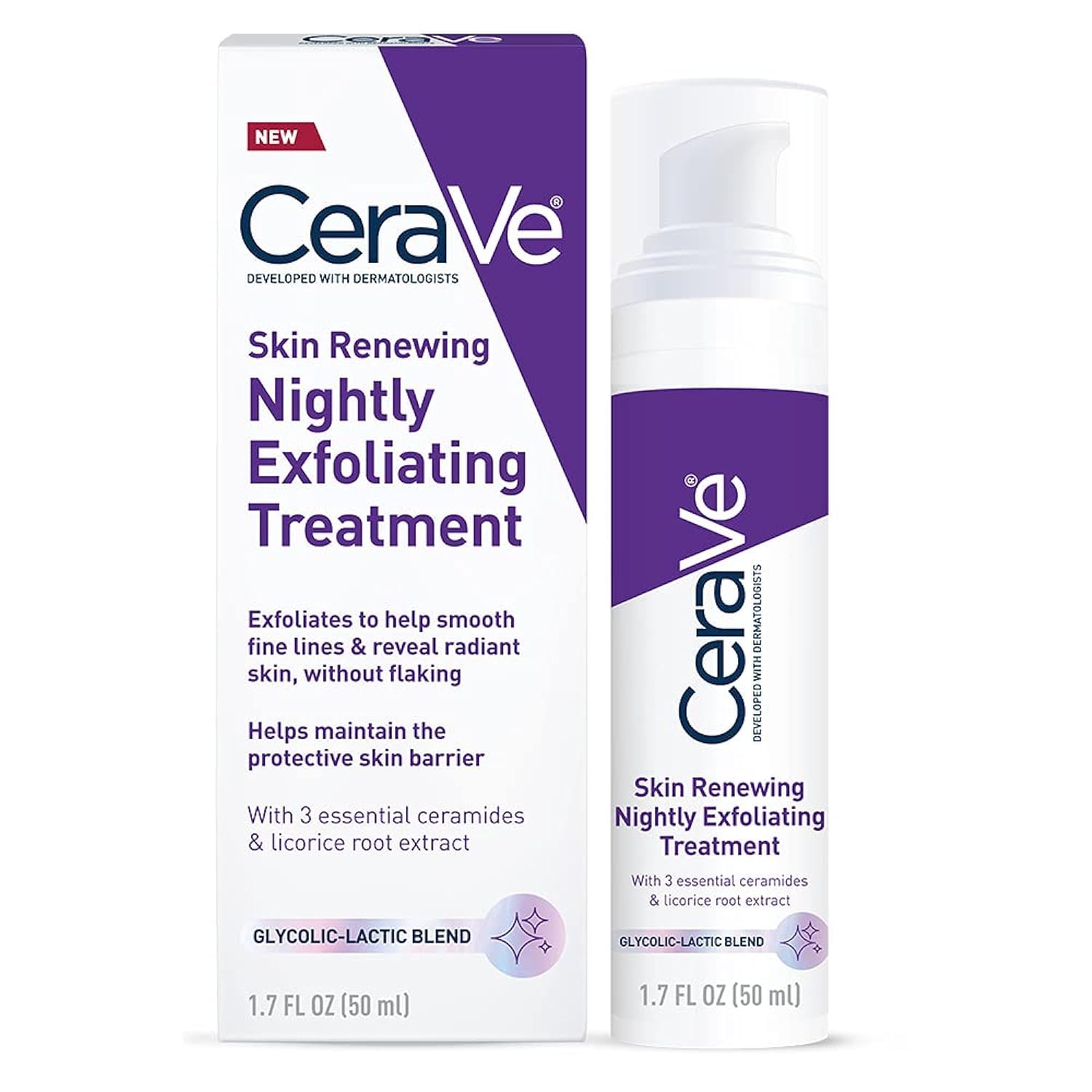 CeraVe Anti Aging Face Serum with Glycolic Acid, Lactic Acid, and Ceramides | Dark Spot Corrector for Face | 1.7 Ounce