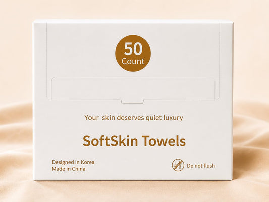 seon Toallas faciales desechables SEON SoftSkin, toallas de limpieza facial biodegradables ultrasuaves, paquete de 50 unidades.