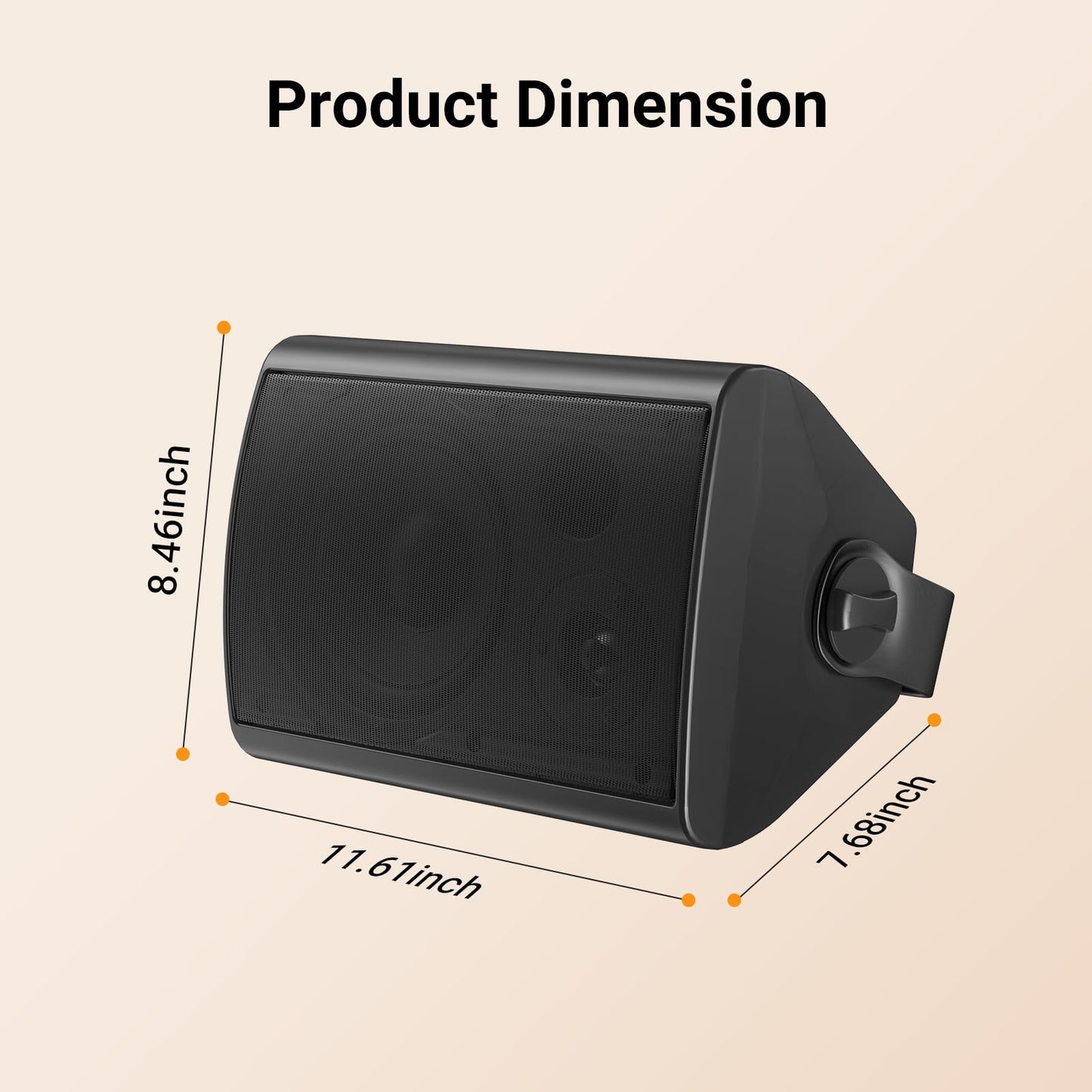 STUDIOFINIX Altavoces Bluetooth de 6,5 Pulgadas y 400 vatios para Interior/Exterior Altavoces de Montaje en Pared Resistentes al Agua y a la Intemperie para el Patio, el Garaje y la casa (Negro)