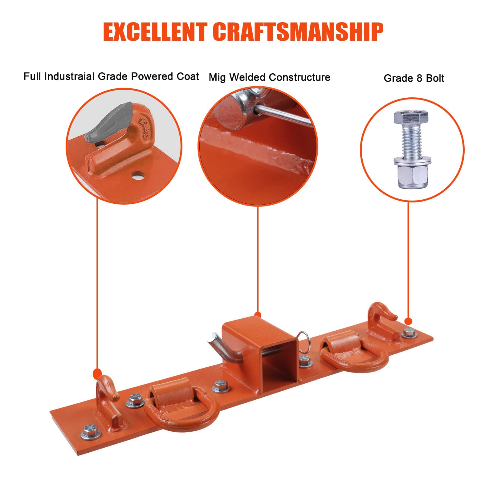 ONECHOI - Ganchos para cubeta de tractor con pernos de 2 pulgadas, ganchos de agarre de grado G70, anillos en D forjados, pernos de gancho de remolque para cubos universales de tractor (tornillo