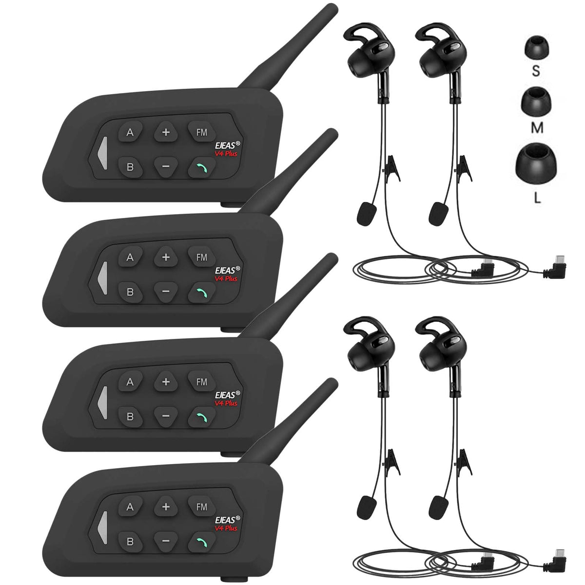 Auriculares de Árbitro GaiRen USB C para Voleibol, Fútbol y Balonmano (Paquete de 4)