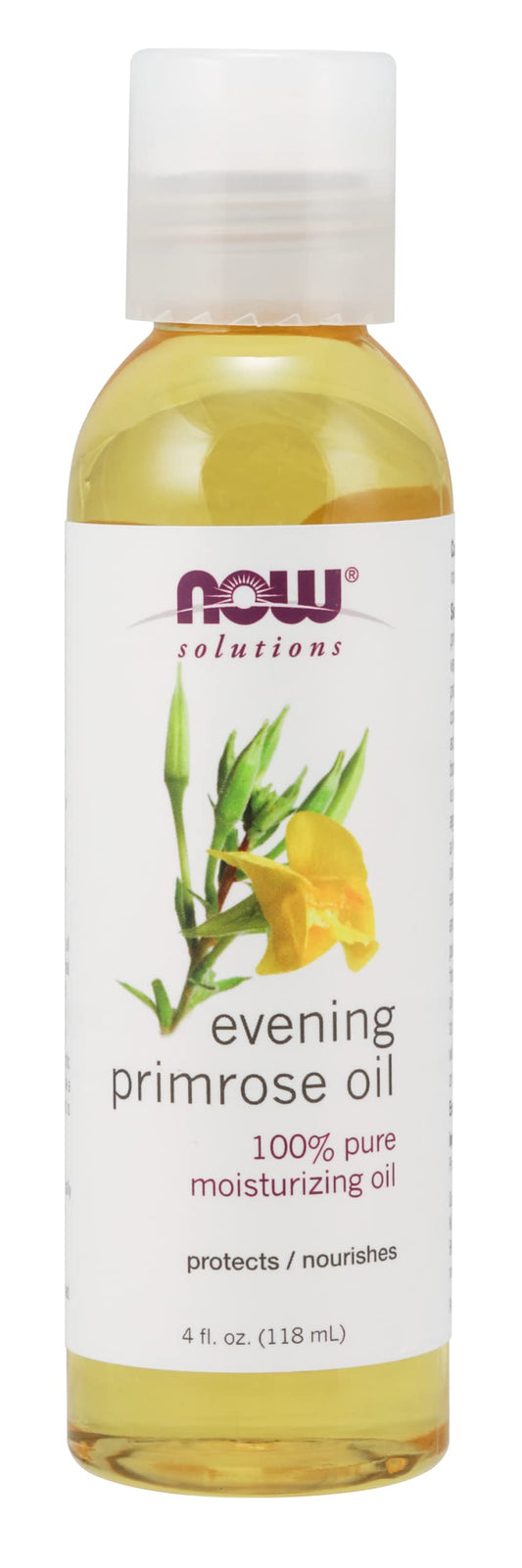 Now foods | Evening Primrose Oil 100% Pure Moisturizing Oil 118 ml | Aceite de onagra Aceite Hidratante 100% Puro 118 ml