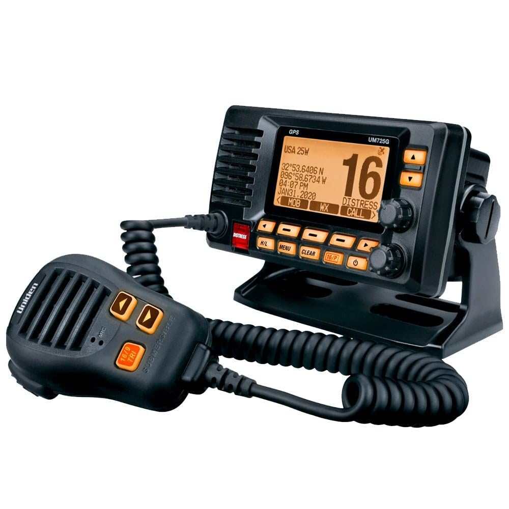 Radio VHF Marina Uniden UM725GBT Estados Unidos Canadá Internacional LCD Grande 1W/25W
