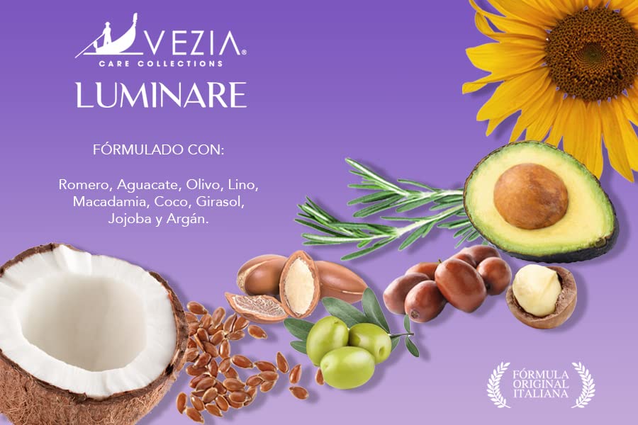 Kit Shampoo Matizante Vezia Luminare y Acondicionador para Mechas y Canas 300 ml